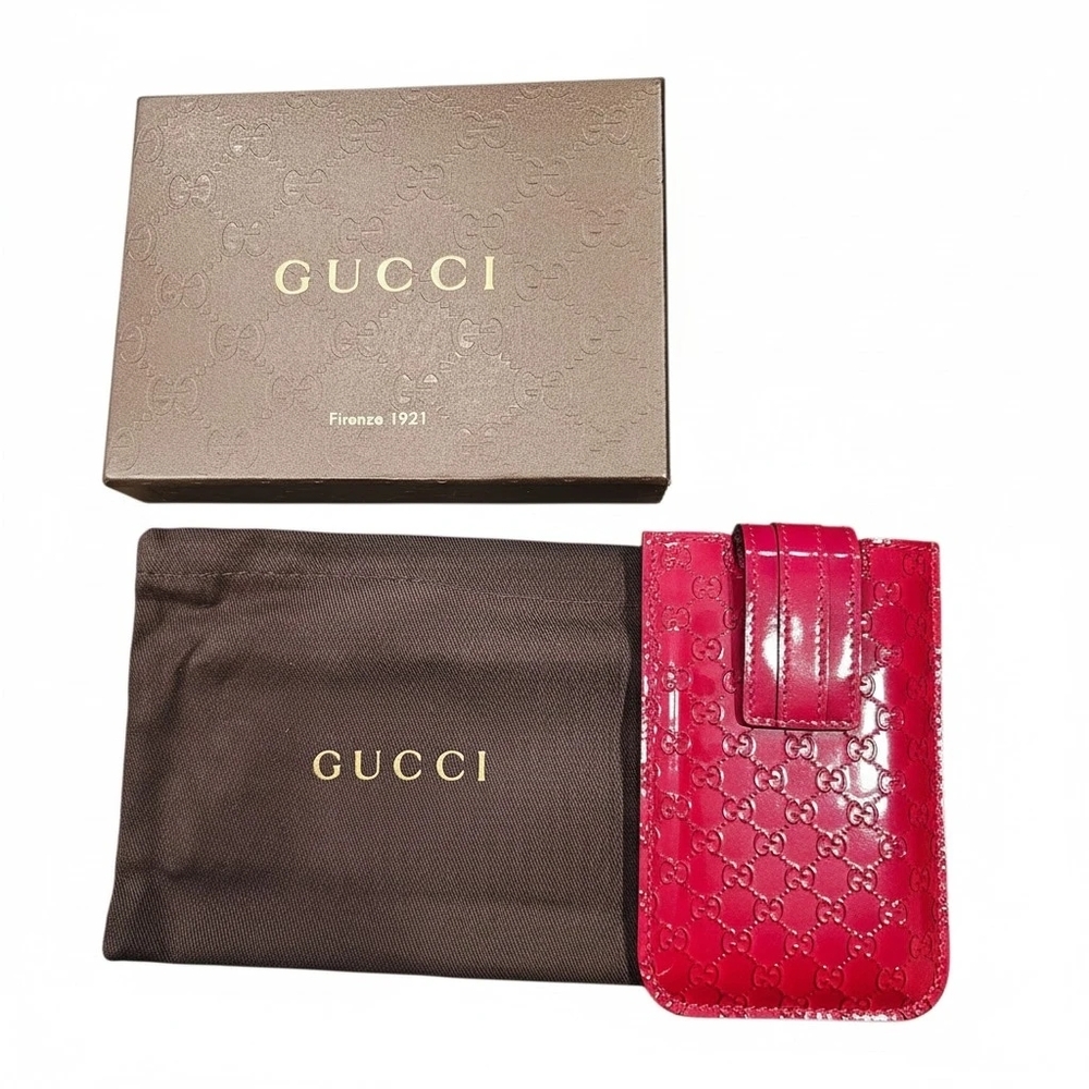 💥HOST PICK💥 Gucci Guccissima Red Embossed Card Holder - Picture 2 of 4